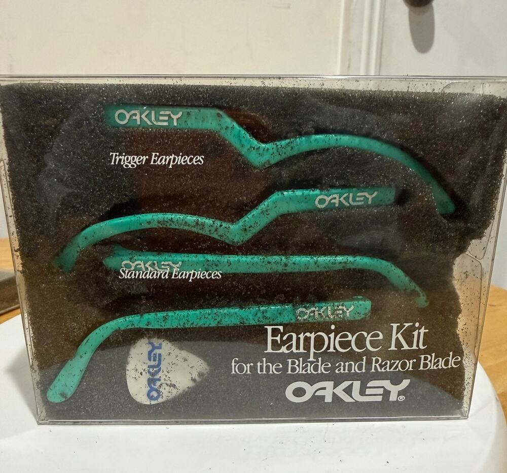 Vintage Oakley Blade & Razor Blade Earpiece Kit Green w white Pick NOS